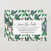 ジャングルゼブラゾウGiraffe Safari動物 セーブザデート (正面/裏面)