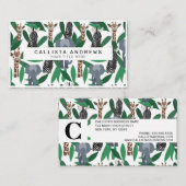 ジャングルゼブラゾウGiraffe Safari動物 名刺 (正面/裏面)