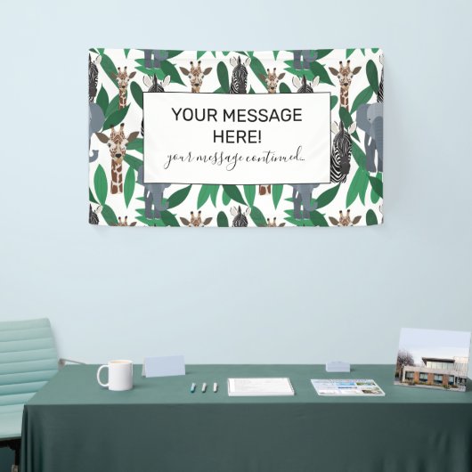 ジャングルゼブラゾウGiraffe Safari動物 横断幕 (トレードショー)
