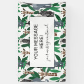 ジャングルゼブラゾウGiraffe Safari動物 横断幕 (縦)