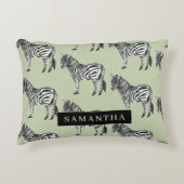 ジャングルゼブラワイルドパターンパーソナライズされた&名前 アクセントクッション (正面)