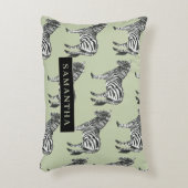 ジャングルゼブラワイルドパターンパーソナライズされた&名前 アクセントクッション (正面(垂直))