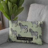 ジャングルゼブラワイルドパターンパーソナライズされた&名前 アクセントクッション