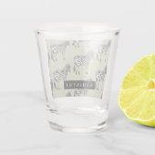 ジャングルゼブラワイルドパターンパーソナライズされた&名前 ショットグラス (裏面)