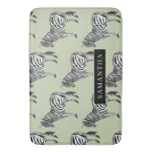 ジャングルゼブラワイルドパターンパーソナライズされた&名前 バスマット (正面縦)