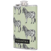 ジャングルゼブラワイルドパターンパーソナライズされた&名前 フラスク (左)