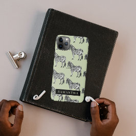 ジャングルゼブラワイルドパターンパーソナライズされた&名前 iPhone 11Pro MAXケース
