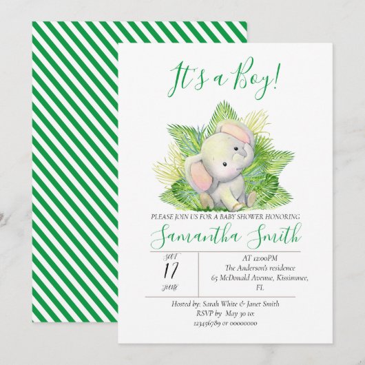 ジャングルゾウの招待 招待状 (正面/裏面)