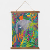 ジャングルゾウ 吊り下げ型タペストリー (正面)