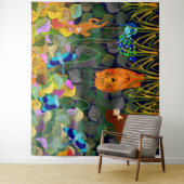 ジャングルタイガーサンベアーピーコックモンキーインディアンローラー タペストリー (インサイチュ)