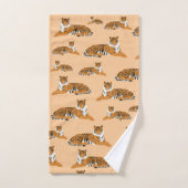 ジャングルタイガー動物のパターン バスタオルセット (ハンドタオル)