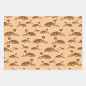 ジャングルタイガー動物のパターン ラッピングペーパーシート (正面3)