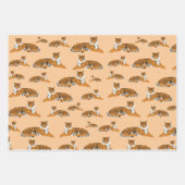 ジャングルタイガー動物のパターン ラッピングペーパーシート (正面)