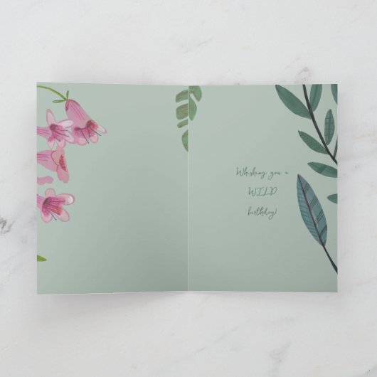 ジャングルタイガー誕生日ズーサファリワイルド カード (内部)