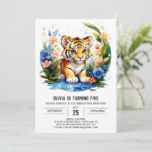 ジャングルタイガー誕生日ボーイ誕生日招待状 招待状 (スタンド正面)