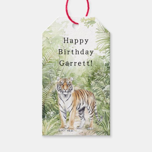 ジャングルタイガー誕生日 ギフトタグ (正面)