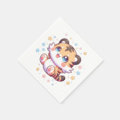 ジャングルタイガー赤ちゃんシャワー スタンダードカクテルナプキン (角)