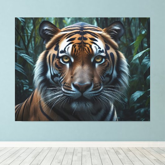 ジャングルタイガー キャンバスプリント (インサイチュ (ウッドフロア))