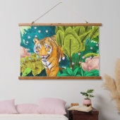 ジャングルタイガー 吊り下げ型タペストリー (寝室)
