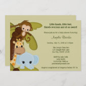 ジャングルタイムアニマルベビーシャワー招待状JTN-E 招待状 (正面/裏面)