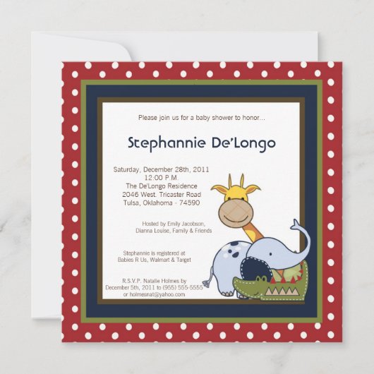 ジャングルタイムズビーツLioベビーシャワー招待状 招待状 (正面)