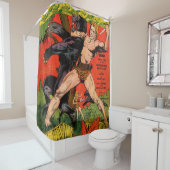 ジャングルタルザン&ブラックパンサーヴィンテージ漫画 シャワーカーテン (インサイチュ)