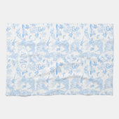 ジャングルチノ名門私立校風のイセリーモノグラムinライトブルーA キッチンタオル (横)