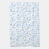 ジャングルチノ名門私立校風のイセリーモノグラムinライトブルーA キッチンタオル (縦)