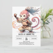 ジャングルチャイルドモンキー誕生日 招待状 (スタンド正面)