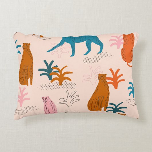 ジャングルチーテファンキーー:熱帯パターン。 アクセントクッション (正面)