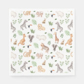 ジャングルツリーパターンの野生動物 スタンダードランチョンナプキン (正面)