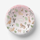 ジャングルツリーパターンの野生動物 ペーパーボウル (正面)