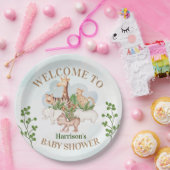 ジャングルツリー付き野生動物 ペーパープレート (パーティー)