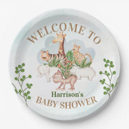 ジャングルツリー付き野生動物 ペーパープレート