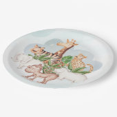 ジャングルツリー付き野生動物 ペーパープレート (アングル)