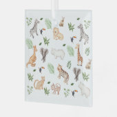 ジャングルツリー模様ガラス付き野生動物 ガラスオーナメント (正面左)