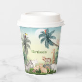 ジャングルツリー紙カップ付き野生動物 紙コップ (正面)