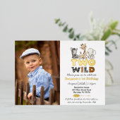 ジャングルツーワイルドフォト実在金ゴールド 箔招待状 (立ち正面)