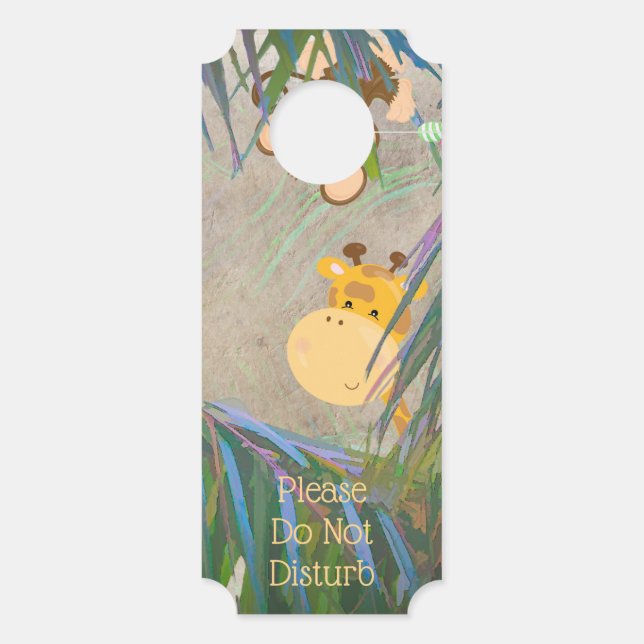 ジャングルテーマカスタム文字チャイルドズルームドアハンガー ドアノブサイン (裏面)