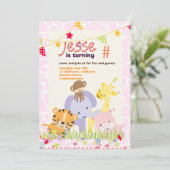 ジャングルテーマパーソナライズされた/パーティー/写真 招待状 (スタンド正面)