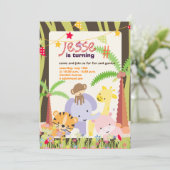 ジャングルテーマパーソナライズされた/パーティー/写真 招待状 (スタンド正面)