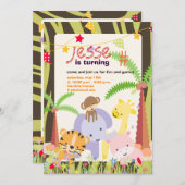 ジャングルテーマパーソナライズされた/パーティー/写真 招待状 (正面/裏面)
