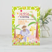 ジャングルテーマパーソナライズされた/パーティー/写真 招待状 (スタンド正面)