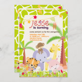 ジャングルテーマパーソナライズされた/パーティー/写真 招待状 (正面/裏面)