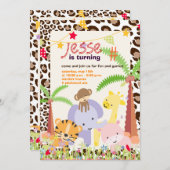 ジャングルテーマパーソナライズされた/パーティー/写真 招待状 (正面/裏面)