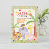 ジャングルテーマパーソナライズされた/パーティー/写真 招待状 (スタンド正面)