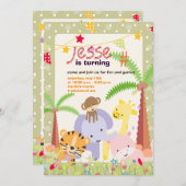 ジャングルテーマパーソナライズされた/パーティー/写真 招待状 (正面/裏面)