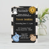 ジャングルテーマ子供の誕生日招待状 招待状 (スタンド正面)