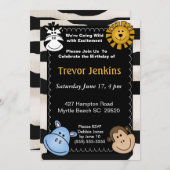 ジャングルテーマ子供の誕生日招待状 招待状 (正面/裏面)