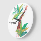 ジャングルテーマ子供部屋デコール ラージ壁時計 (傾斜)